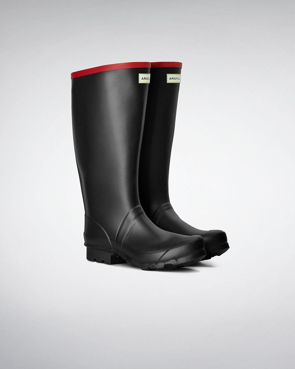 Hunter Argyll Full Knee Tall Rain Boots - Shop Online Womens Black - VQHKGN392